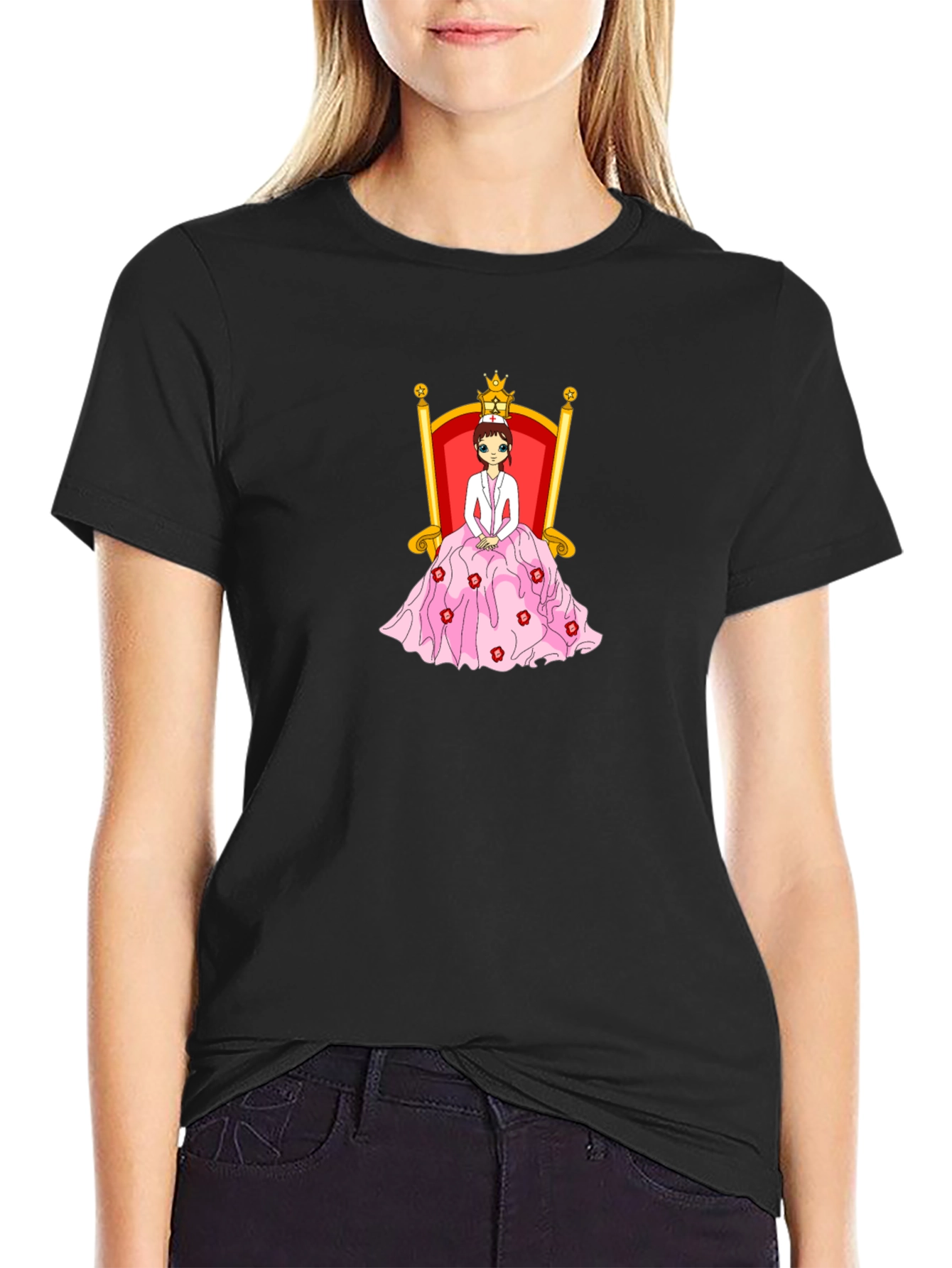 Queen Nurse Black T-Shirt