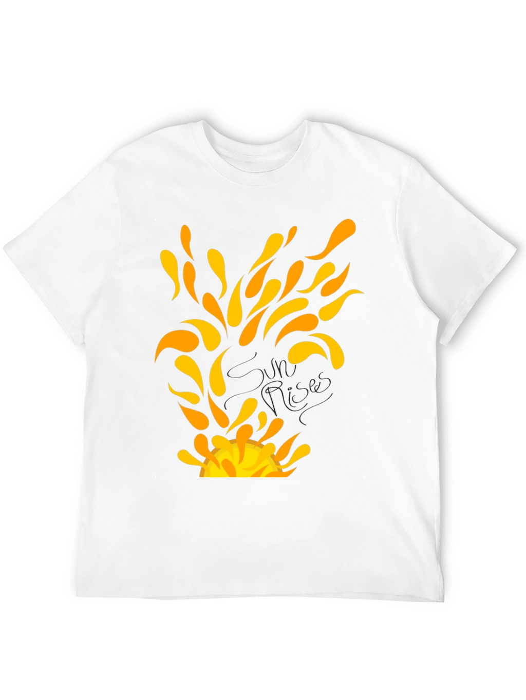 Sunrise Graphic Tee - Black Cotton T-Shirt