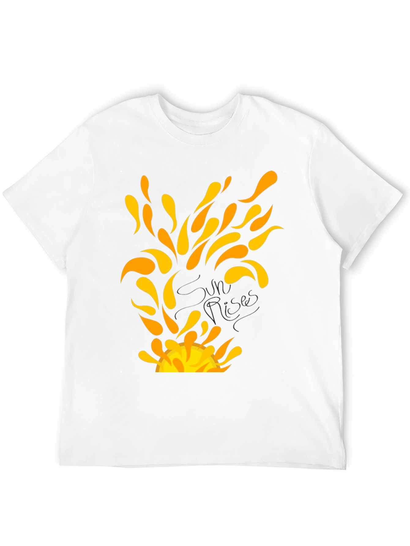 Sunrise Graphic Tee - Black Cotton T-Shirt