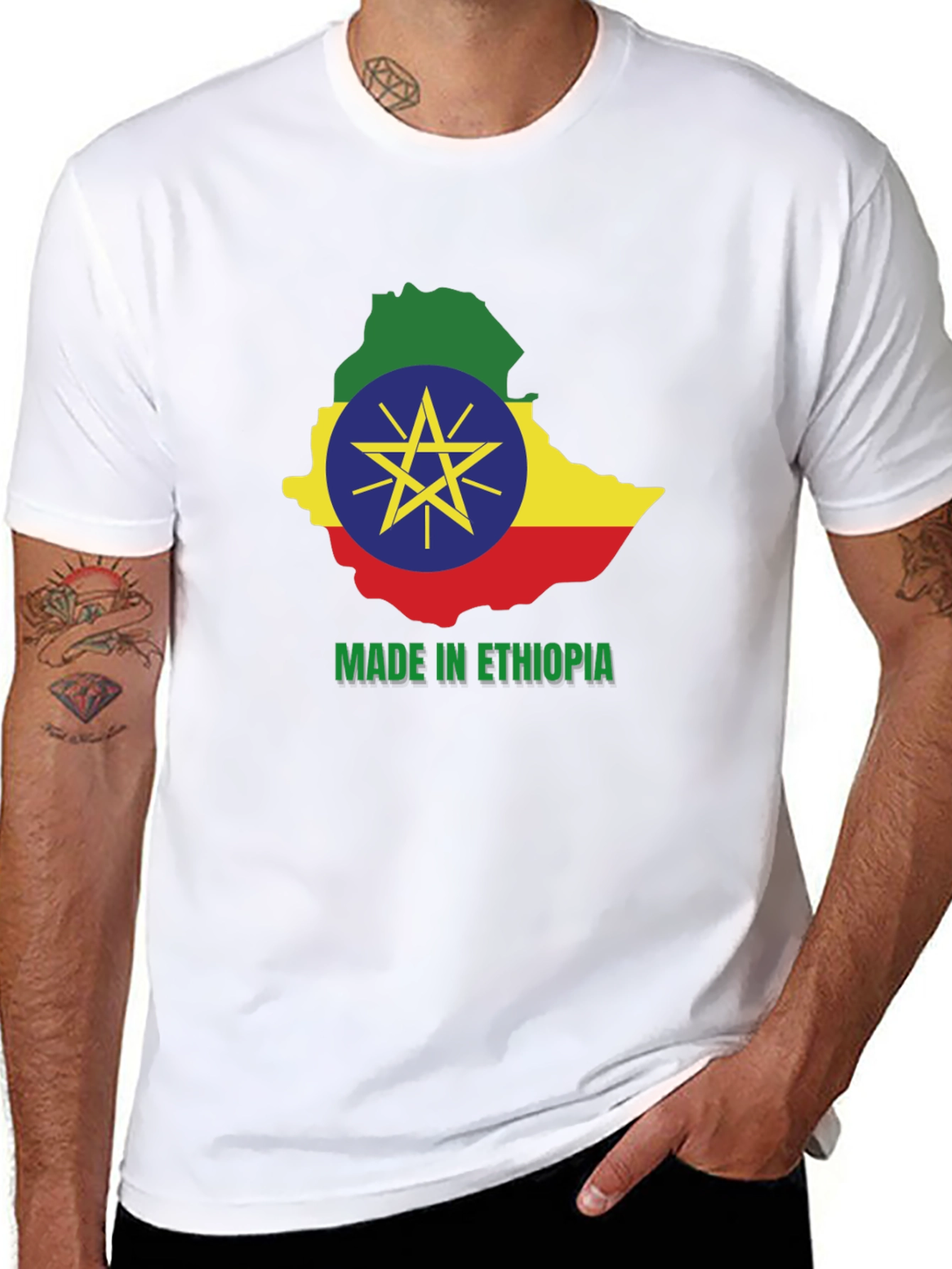 Ethiopia Map T-Shirt - Made in Ethiopia Pride