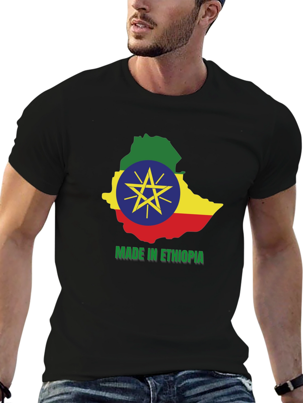 Ethiopia Map T-Shirt - Made in Ethiopia Pride