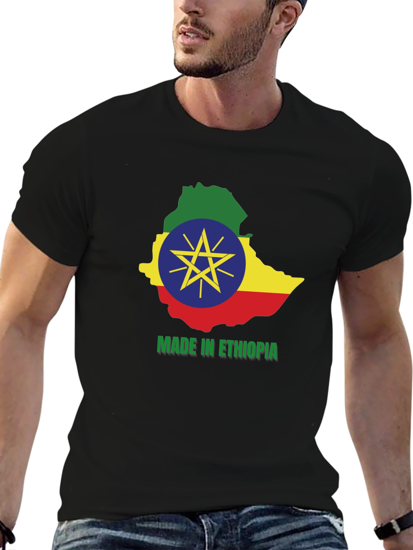 Ethiopia Map T-Shirt - Made in Ethiopia Pride