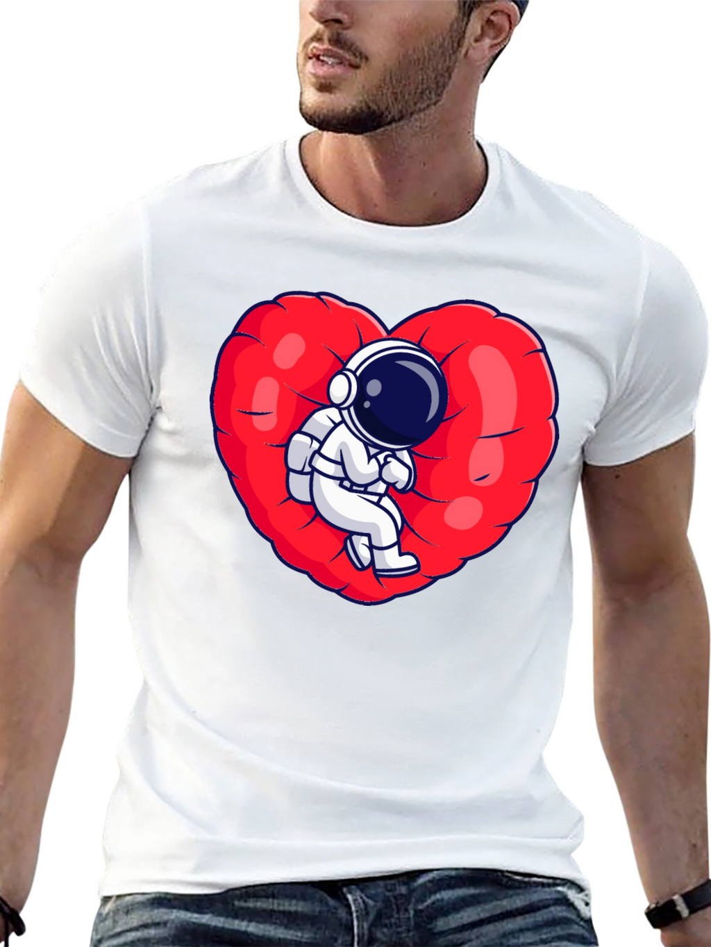 Astronaut Heart T-Shirt - Space Love Tee
