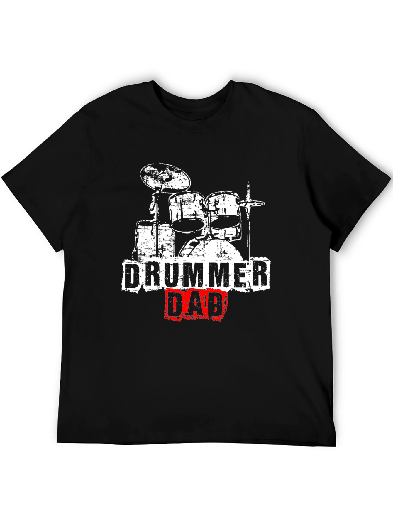 Drummer Dad T-Shirt - Black Cotton Tee for Musician Fathers