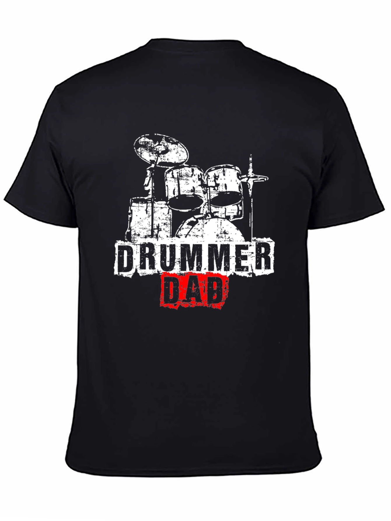 Drummer Dad T-Shirt - Black Cotton Tee for Musician Fathers