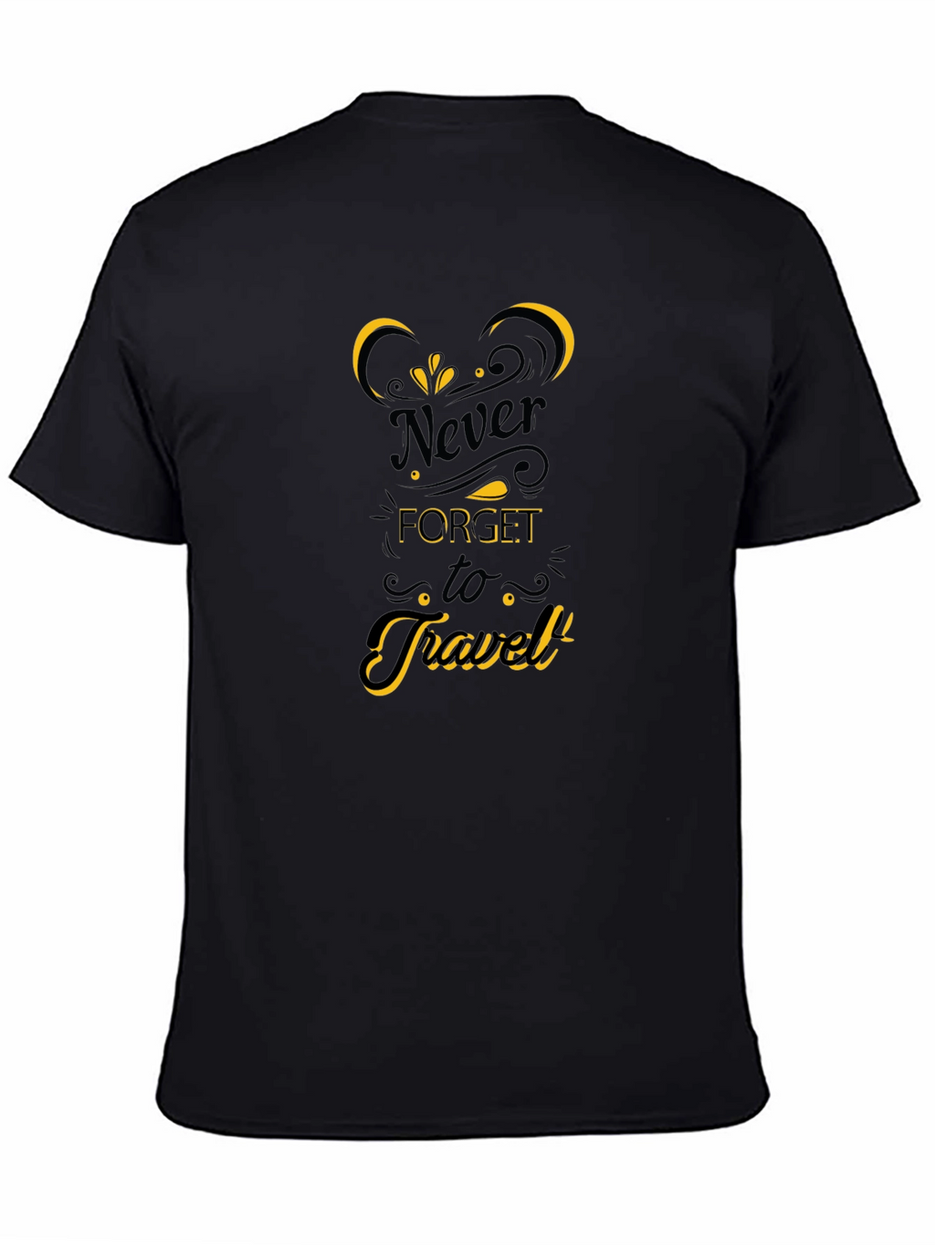 Never Forget to Travel Black Graphic Tee