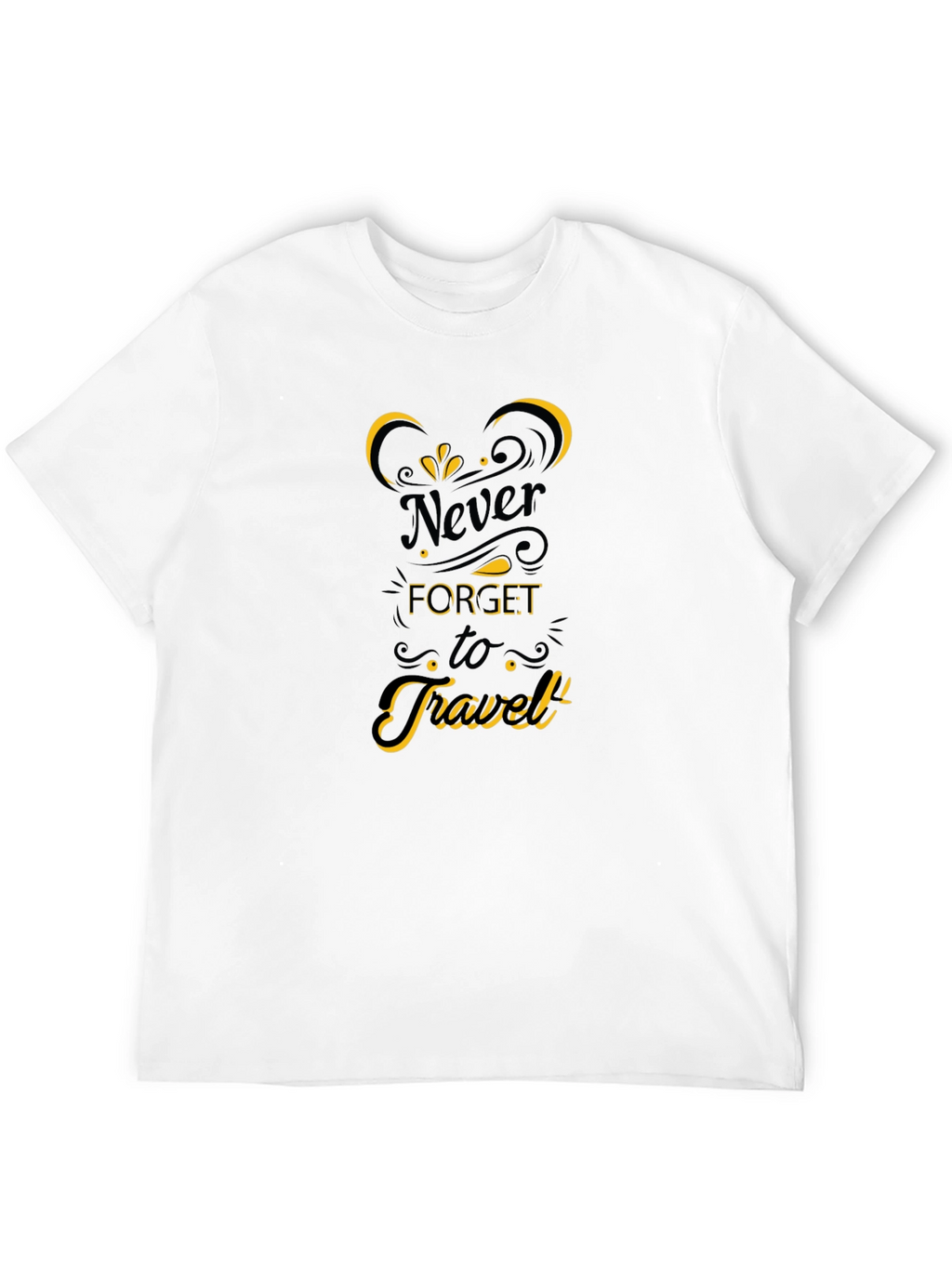 Never Forget to Travel Black Graphic Tee