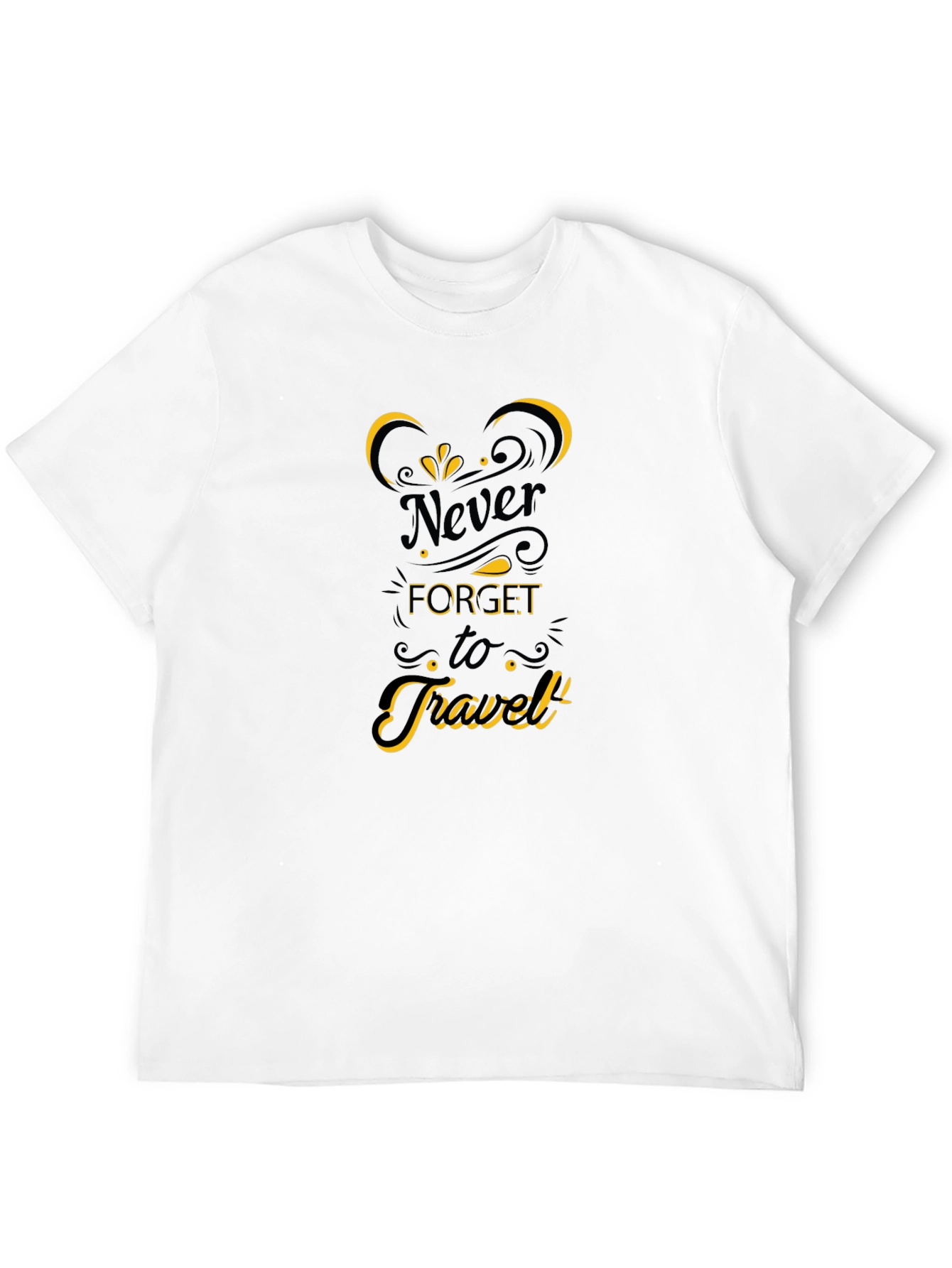 Never Forget to Travel Black Graphic Tee