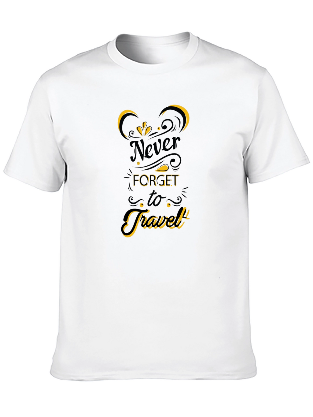 Never Forget to Travel Black Graphic Tee