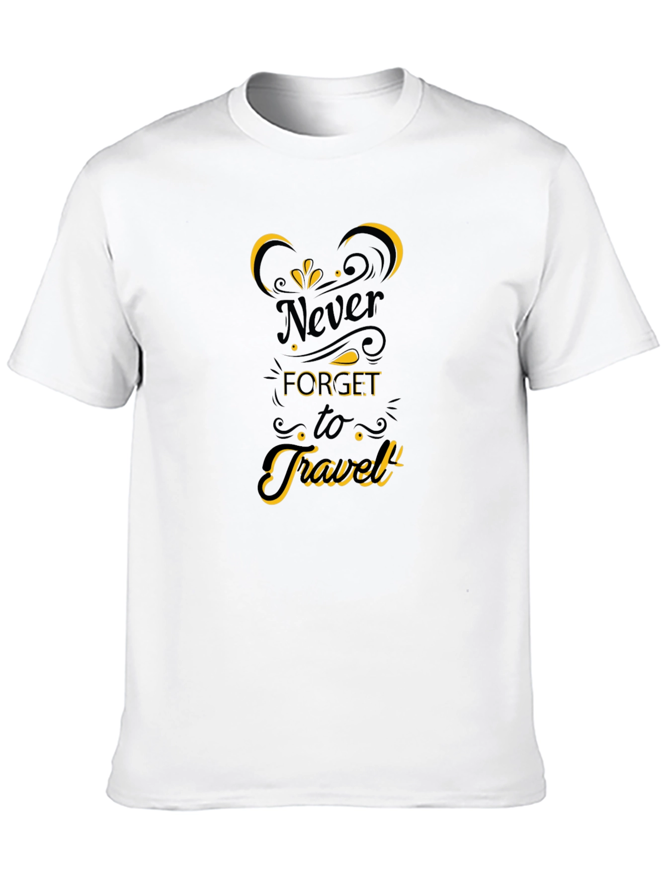 Never Forget to Travel Black Graphic Tee