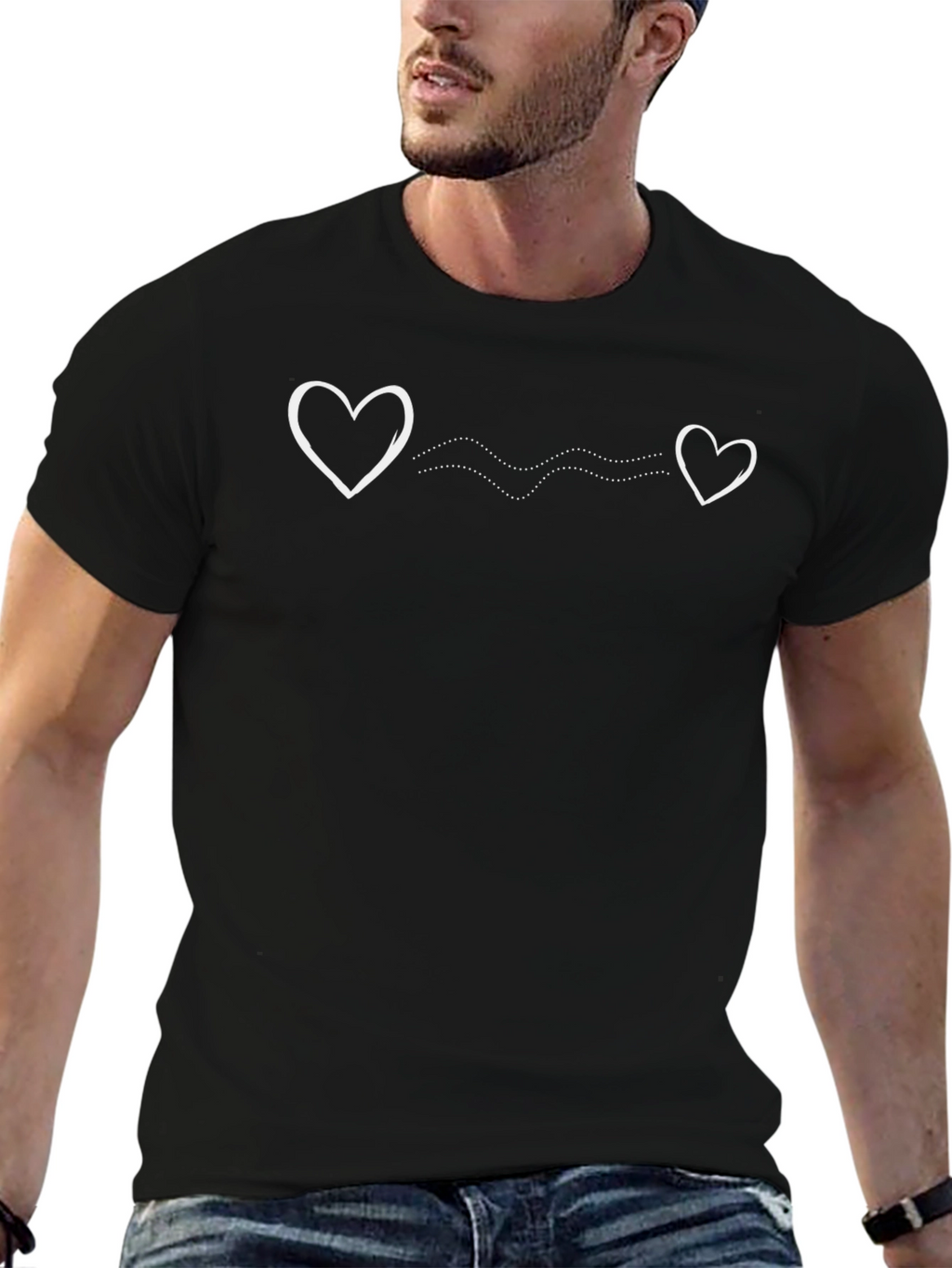 Connected Hearts Graphic T-Shirt - Black