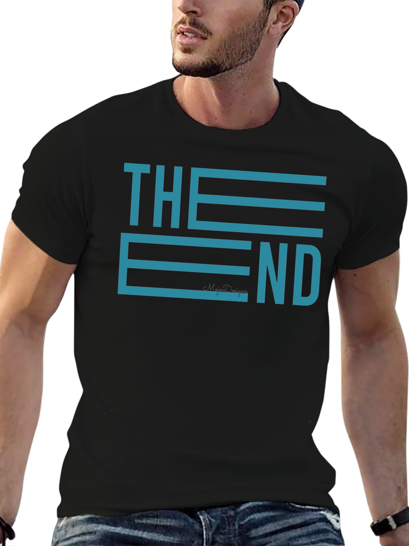 The End Graphic Print Black Cotton T-Shirt