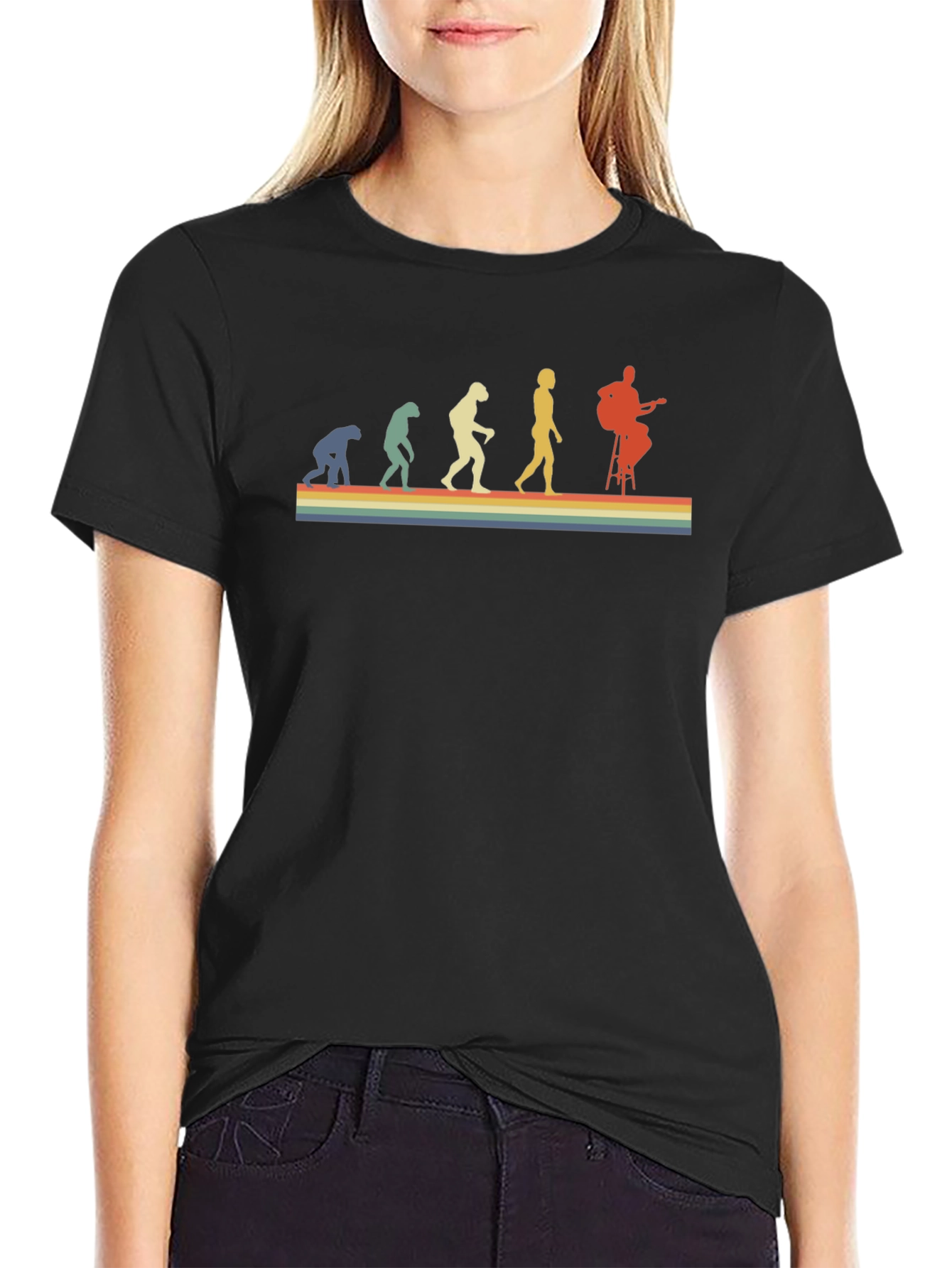 Evolution of Guitarist Black T-Shirt