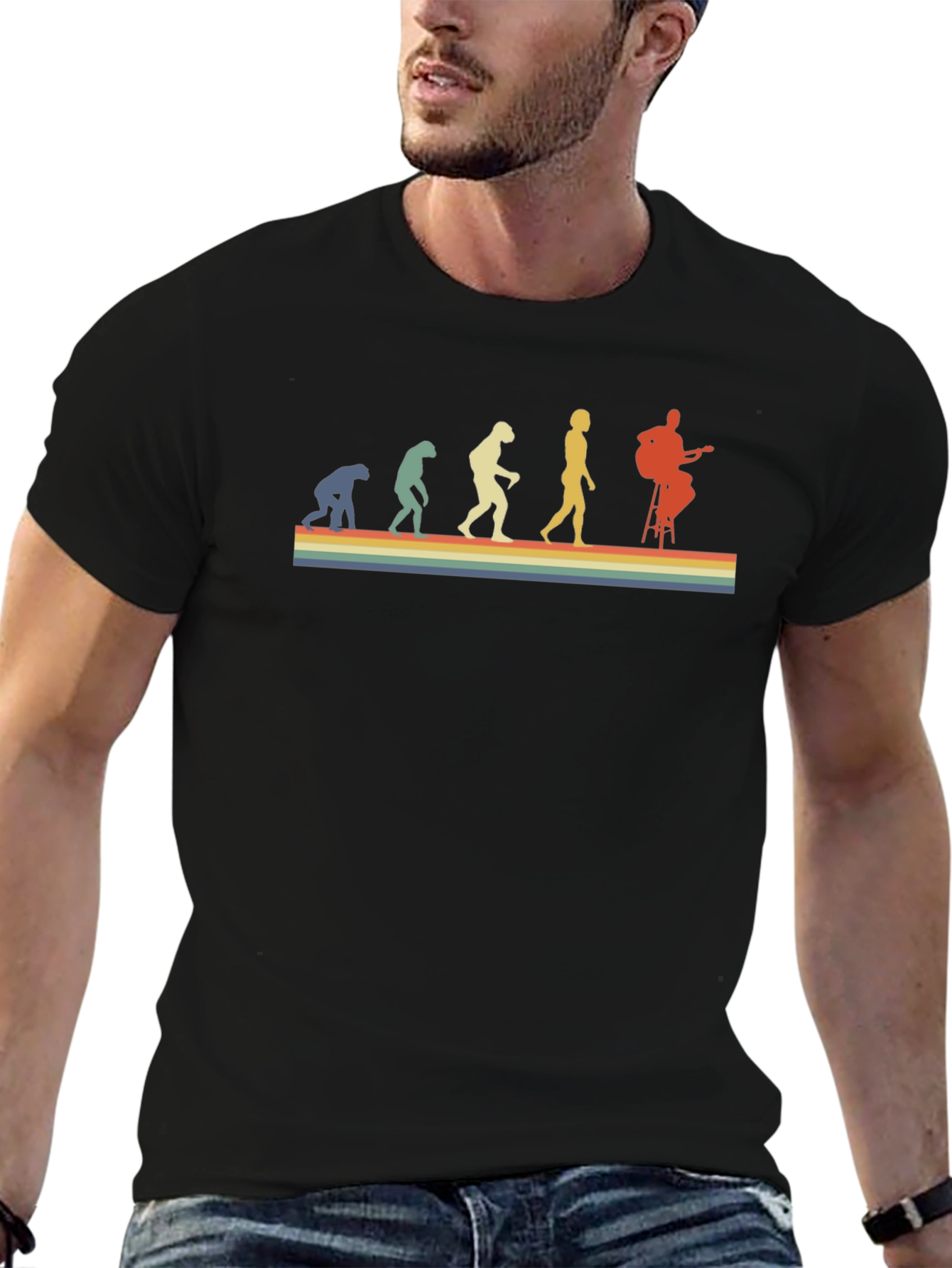 Evolution of Guitarist Black T-Shirt