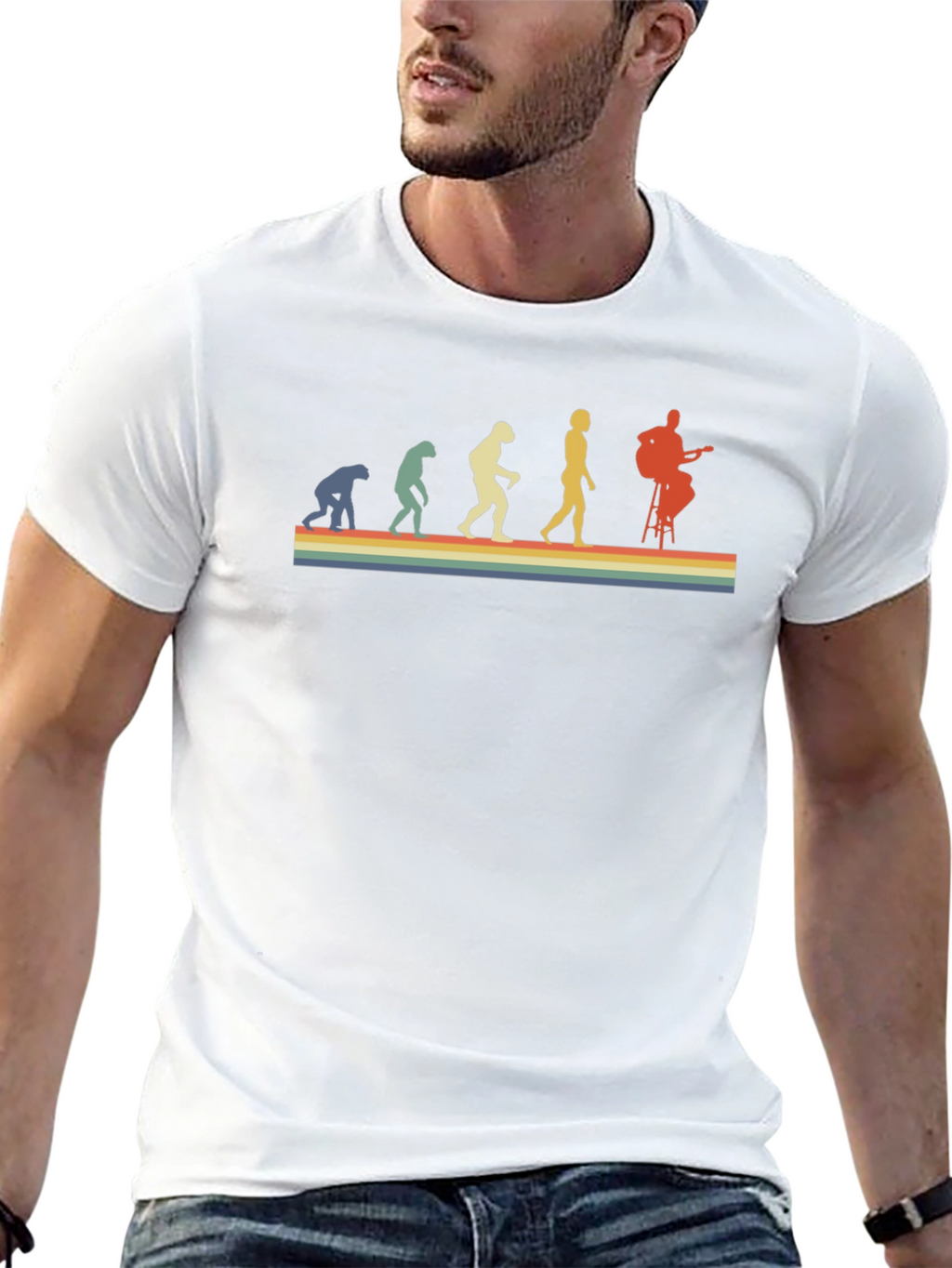 Evolution of Guitarist Black T-Shirt