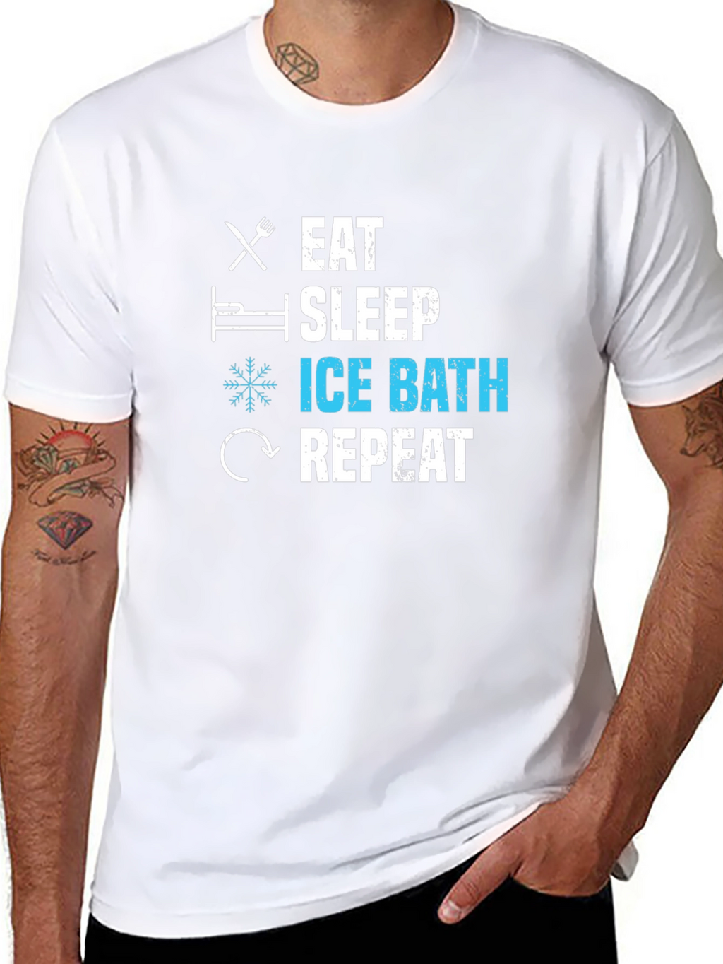 Eat Sleep Ice Bath Repeat Graphic T-Shirt