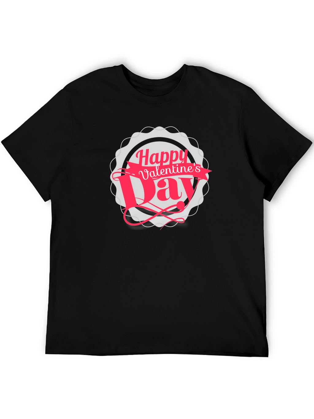 Happy Valentines Day Black T-Shirt