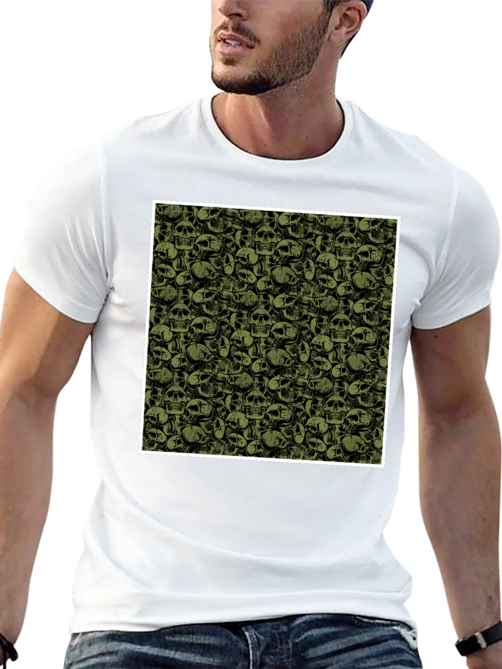 Skull Pattern Tee - Dark & Edgy Style