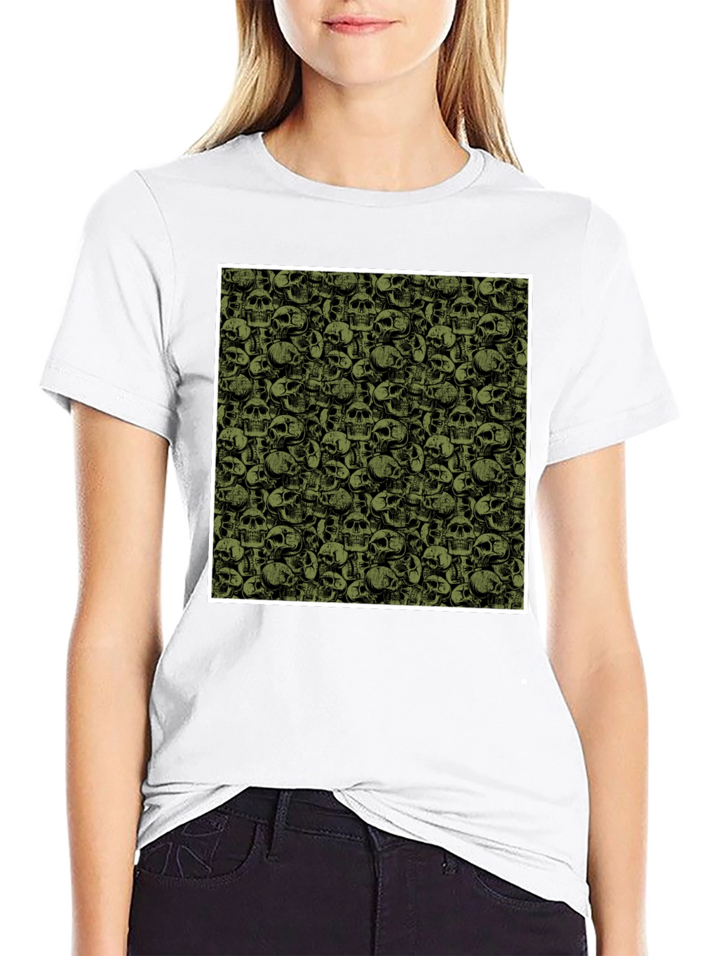 Skull Pattern Tee - Dark & Edgy Style