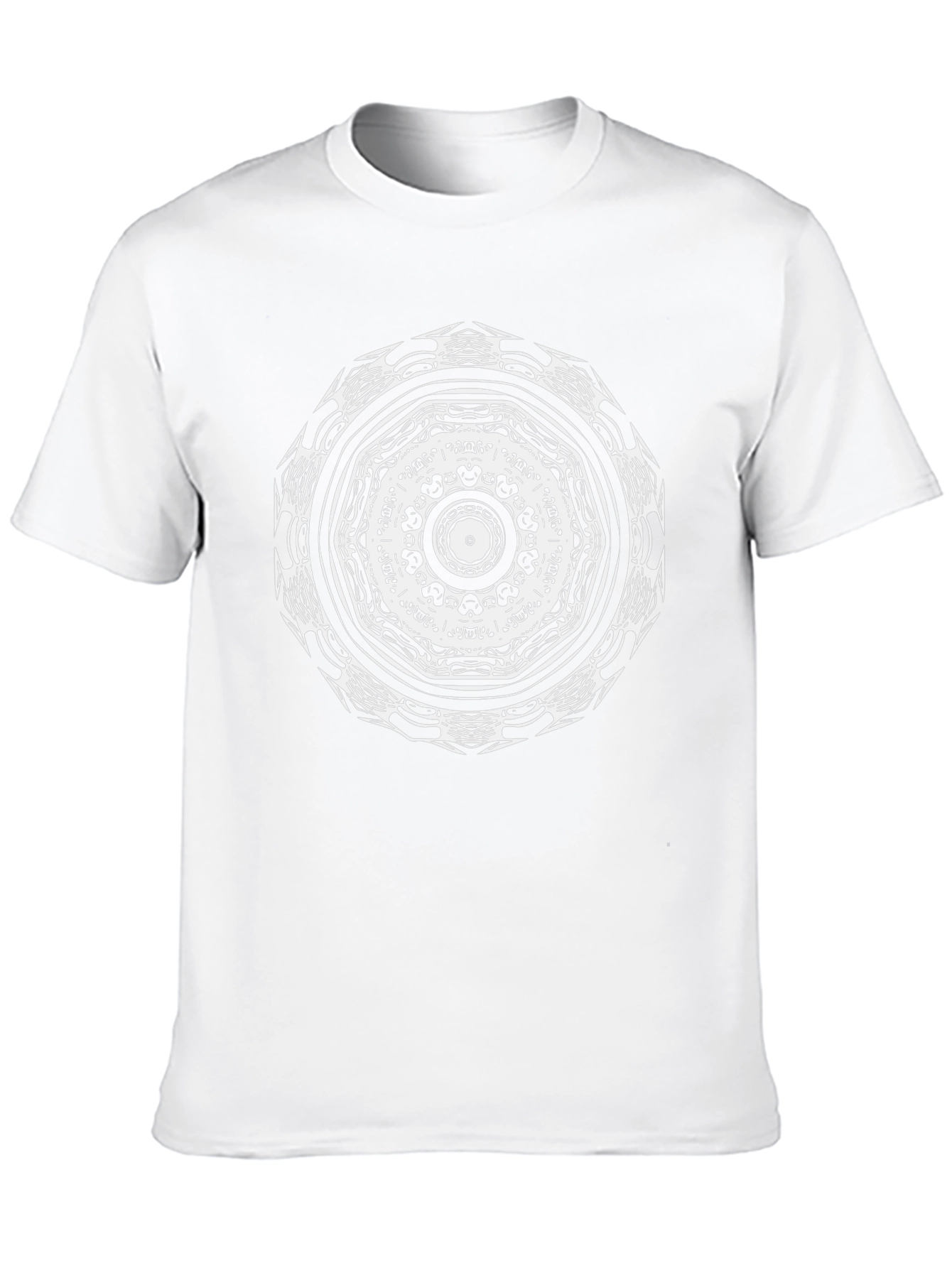 Geometric Mandala Graphic Tee - Black Cotton Comfort