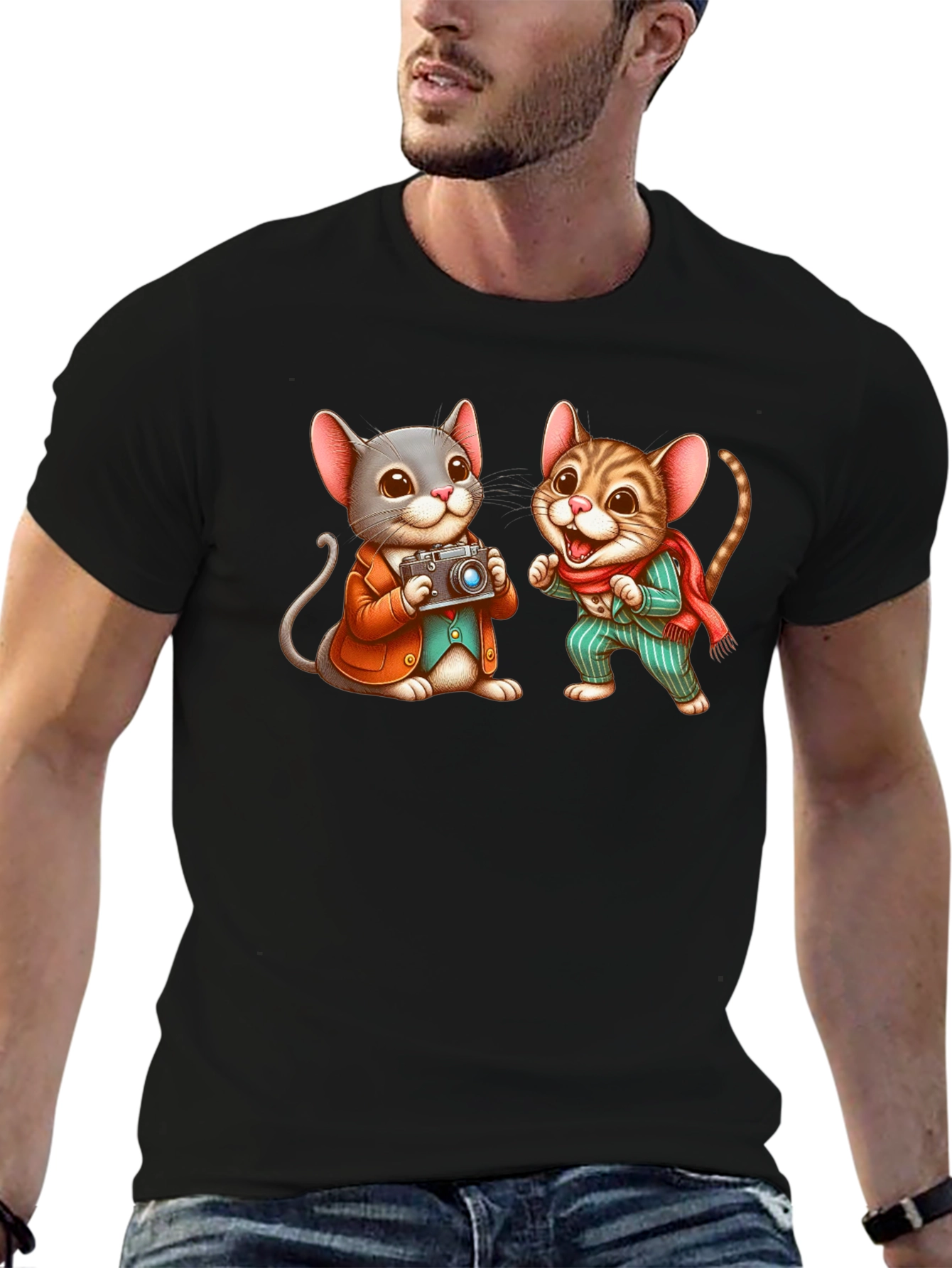 Cute Mouse Photographer Graphic Tee