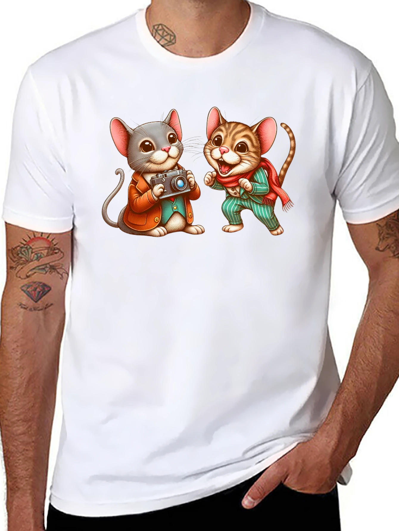 Cute Mouse Photographer Graphic Tee