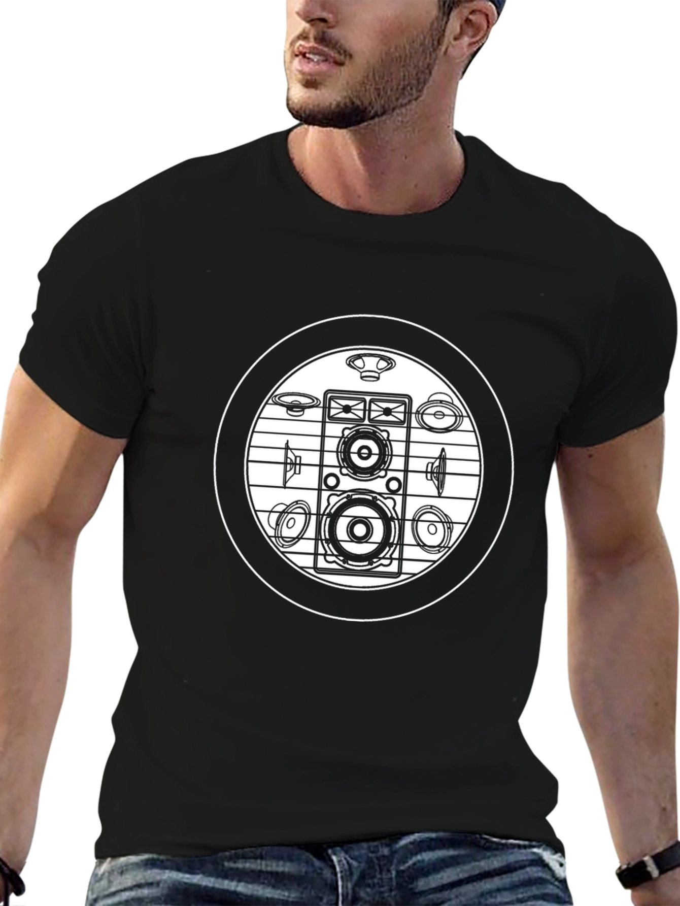 Speaker Graphic Black T-Shirt