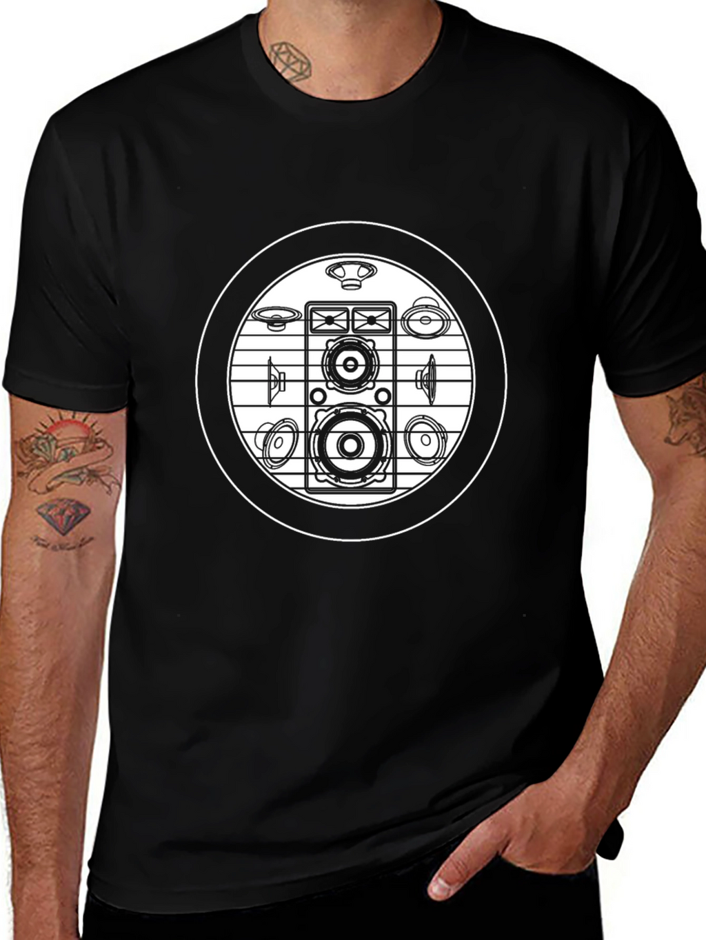 Speaker Graphic Black T-Shirt