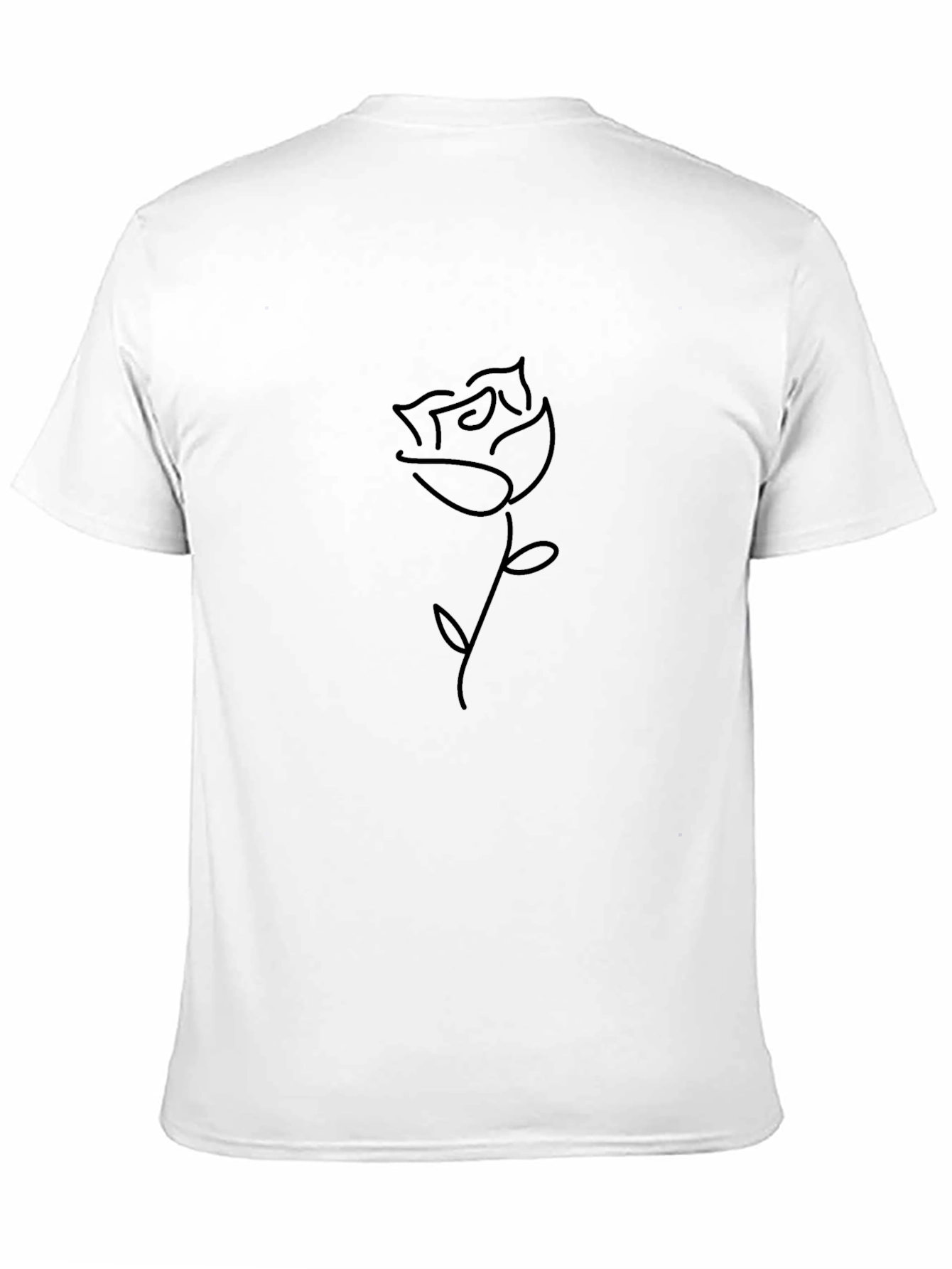 Minimalist Rose Graphic Black T-Shirt