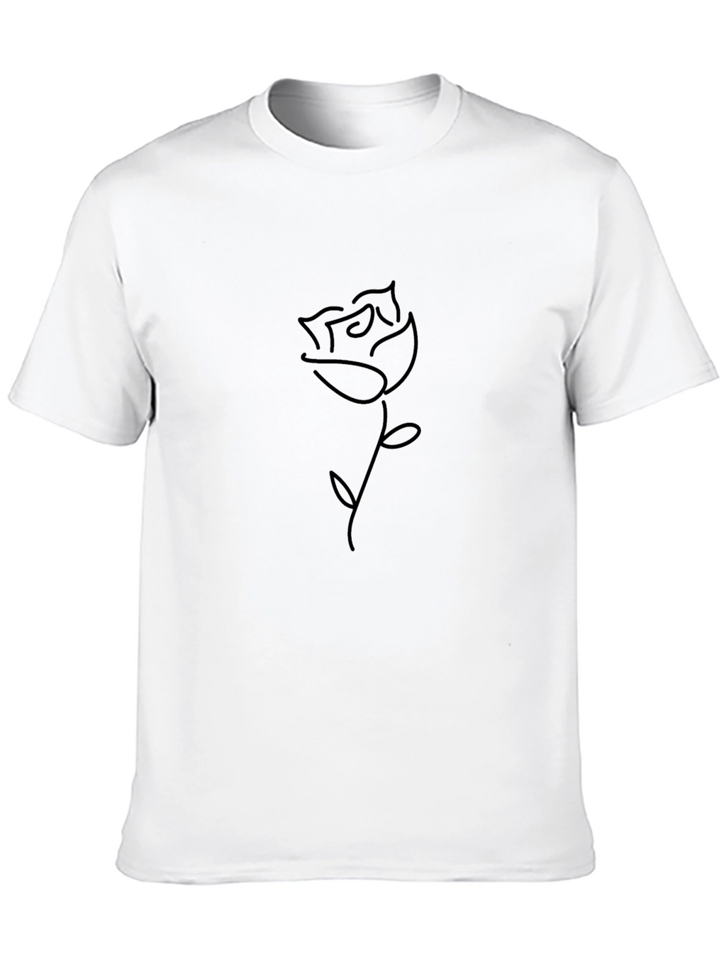 Minimalist Rose Graphic Black T-Shirt