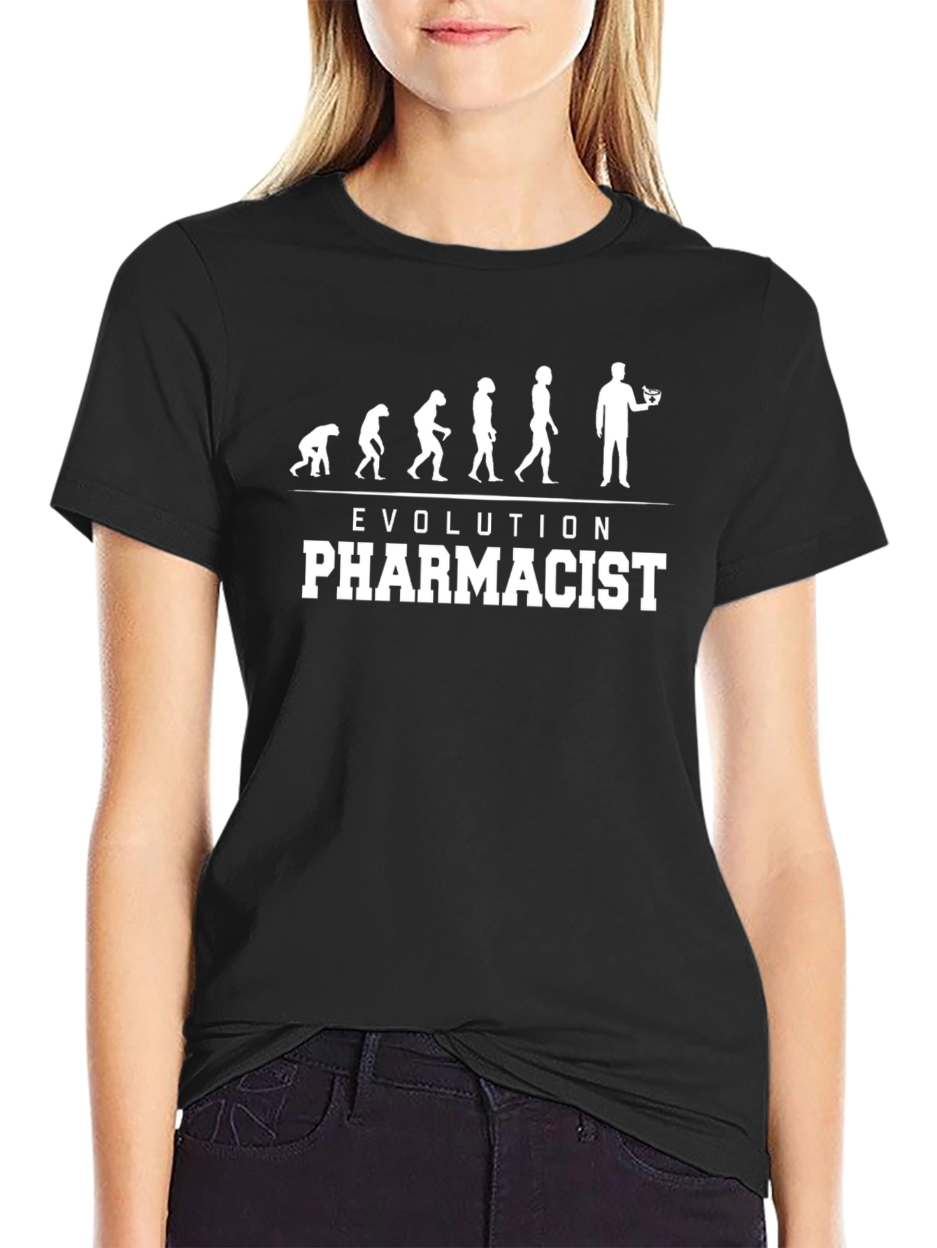 Evolution Pharmacist Black Graphic Tee