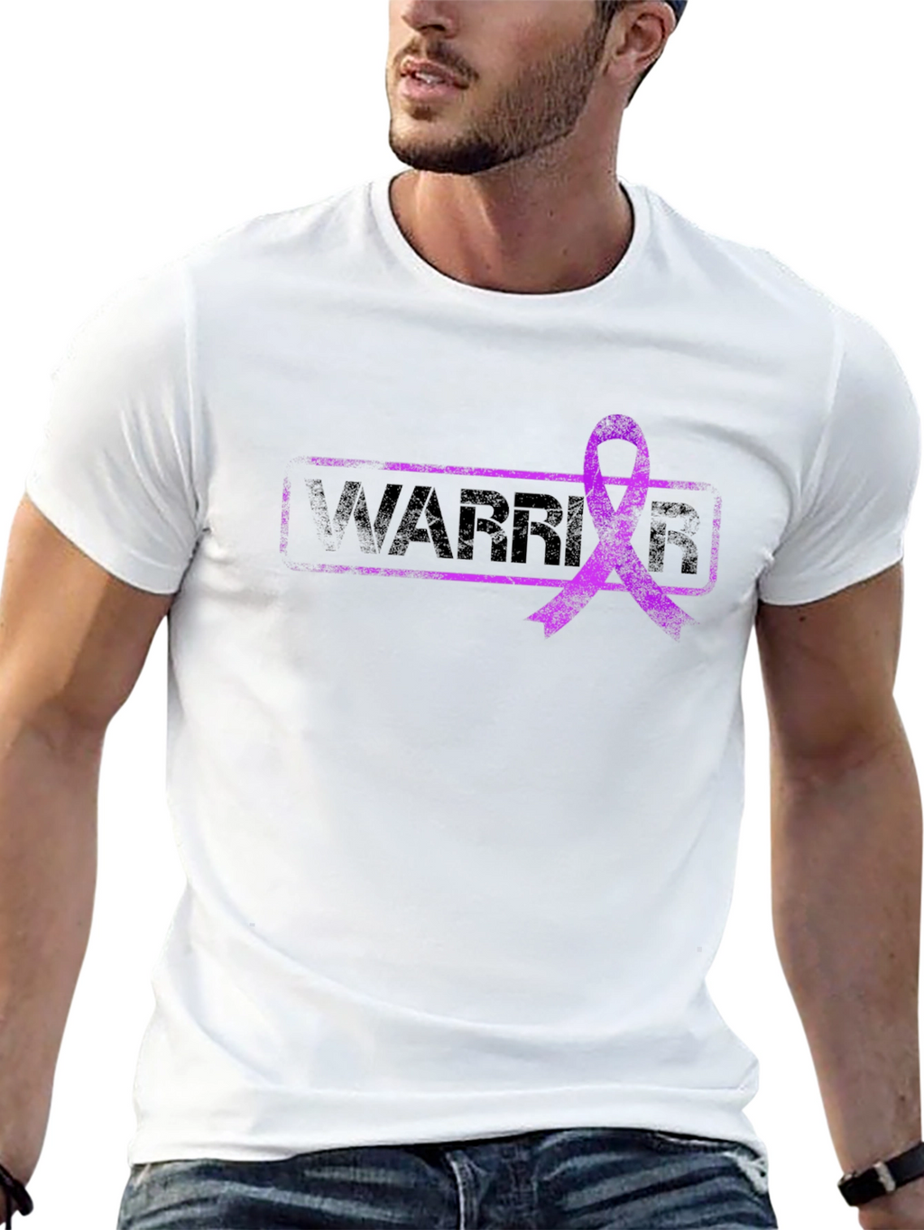 Warrior Ribbon Graphic T-Shirt - Black