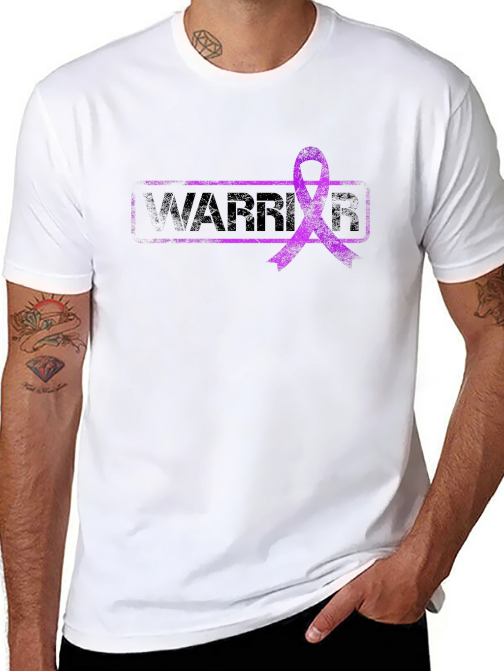 Warrior Ribbon Graphic T-Shirt - Black