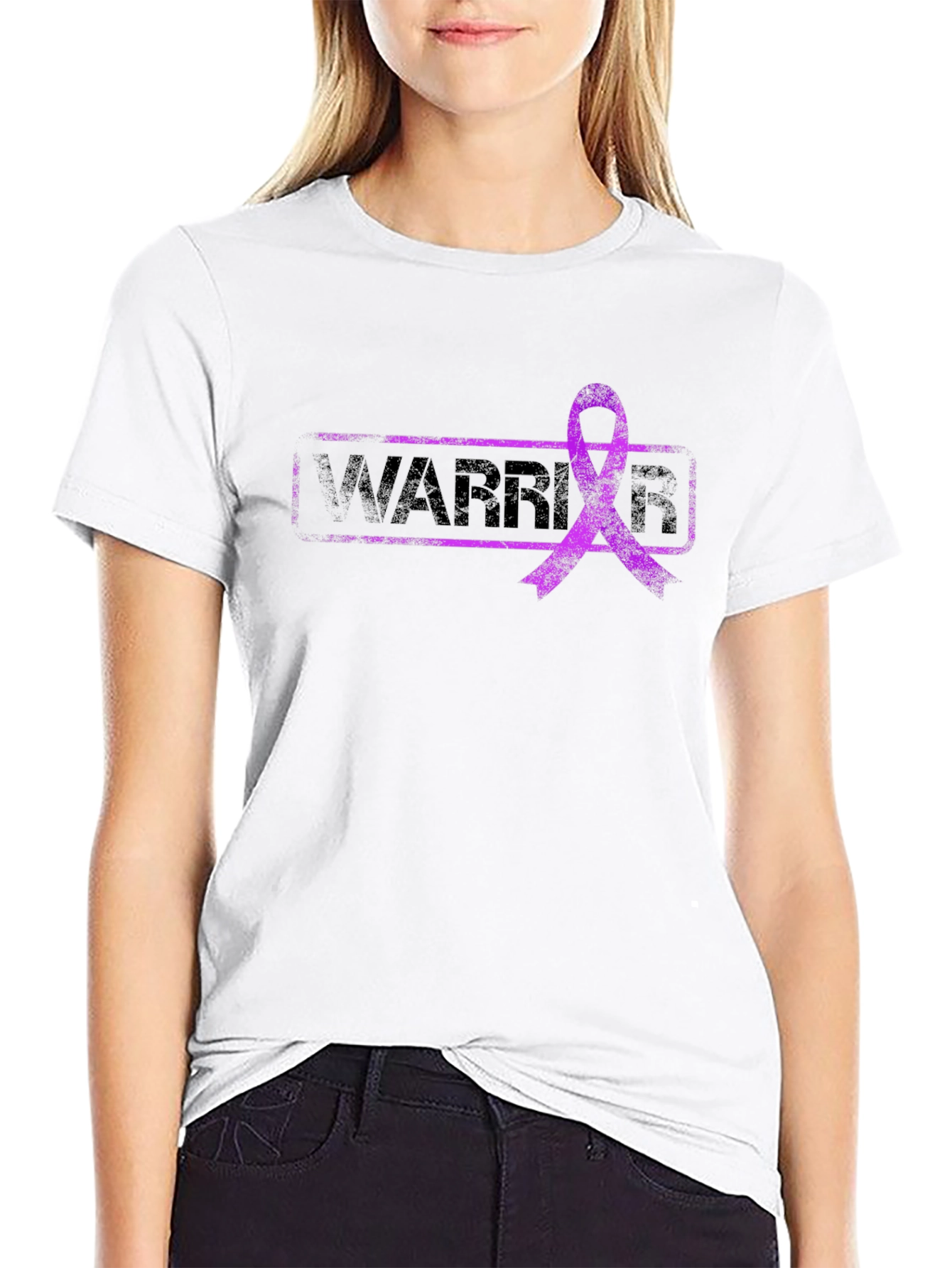 Warrior Ribbon Graphic T-Shirt - Black