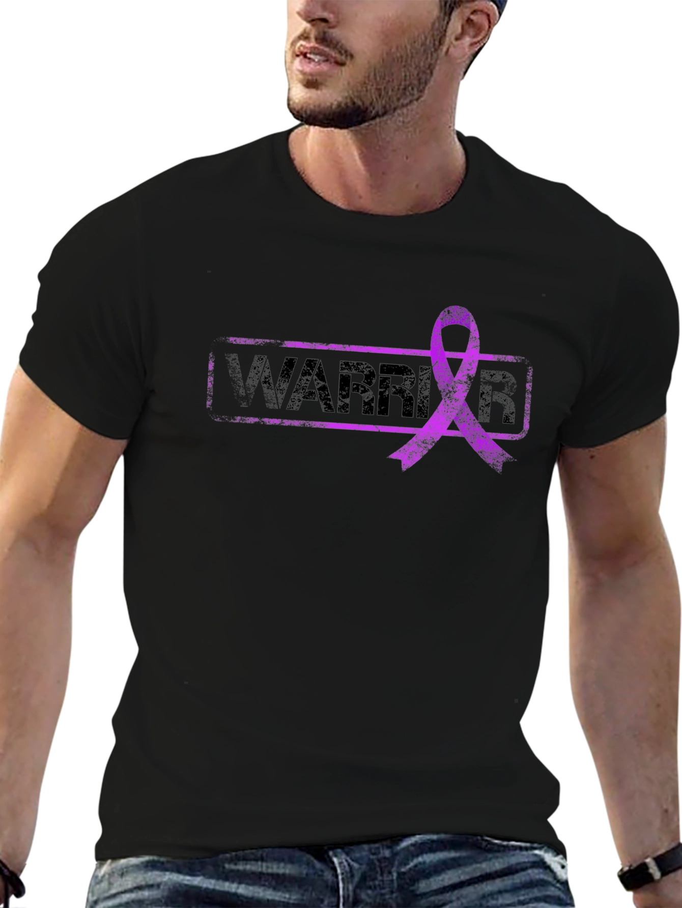 Warrior Ribbon Graphic T-Shirt - Black