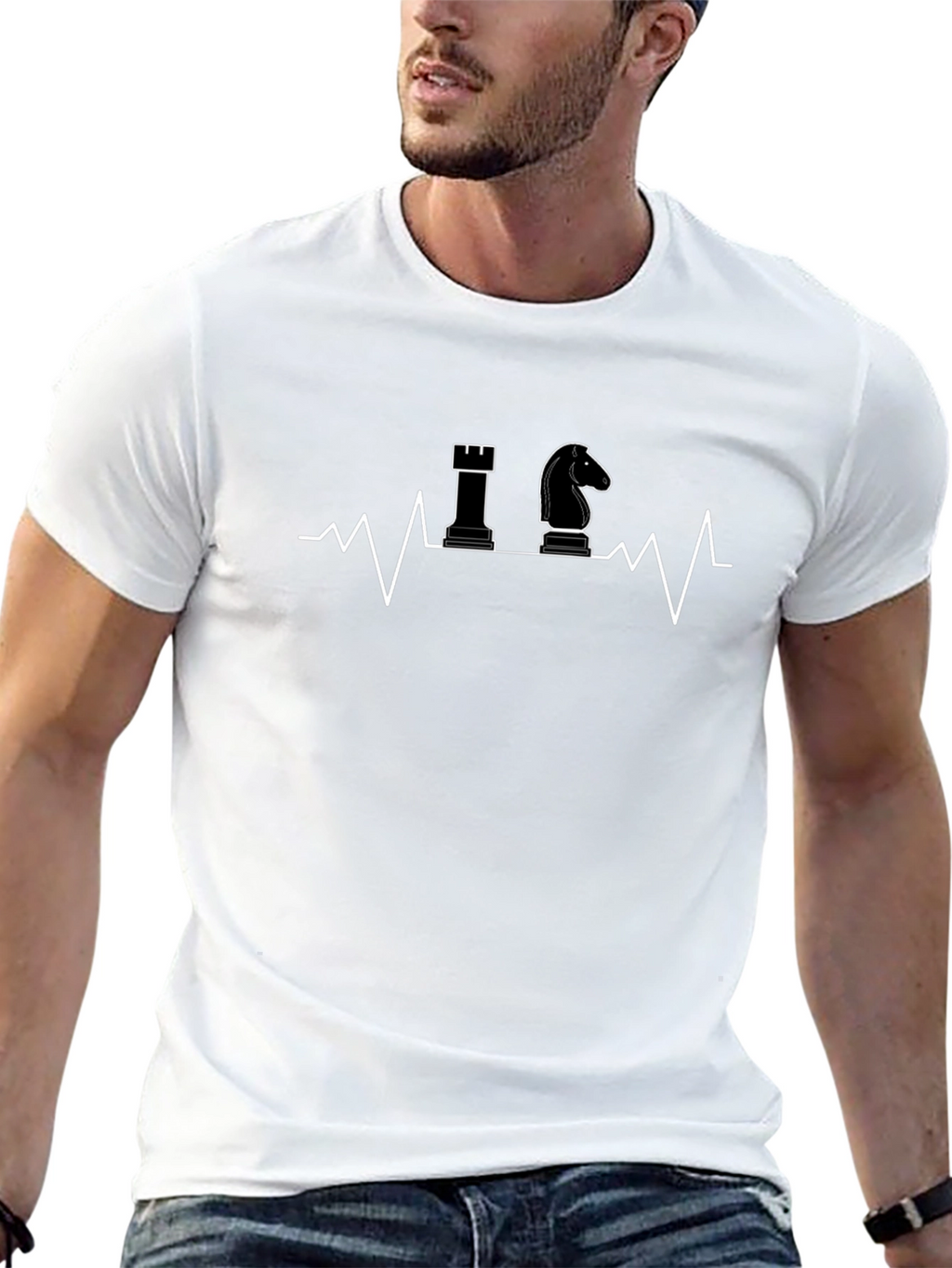 Chess Heartbeat Graphic Tee - Stylish & Unique
