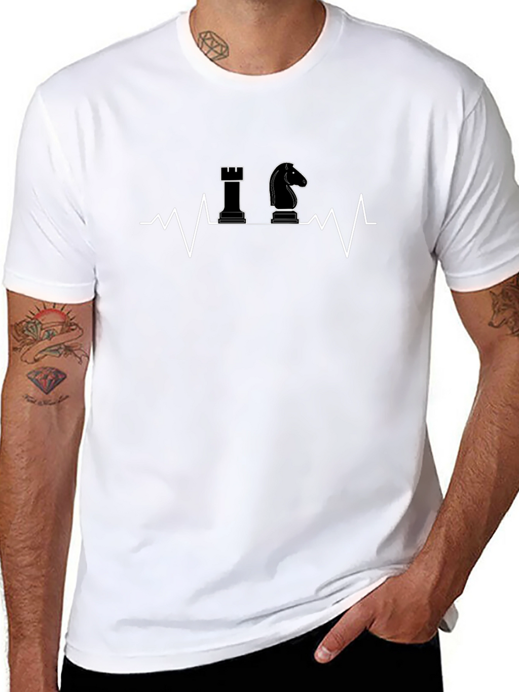 Chess Heartbeat Graphic Tee - Stylish & Unique