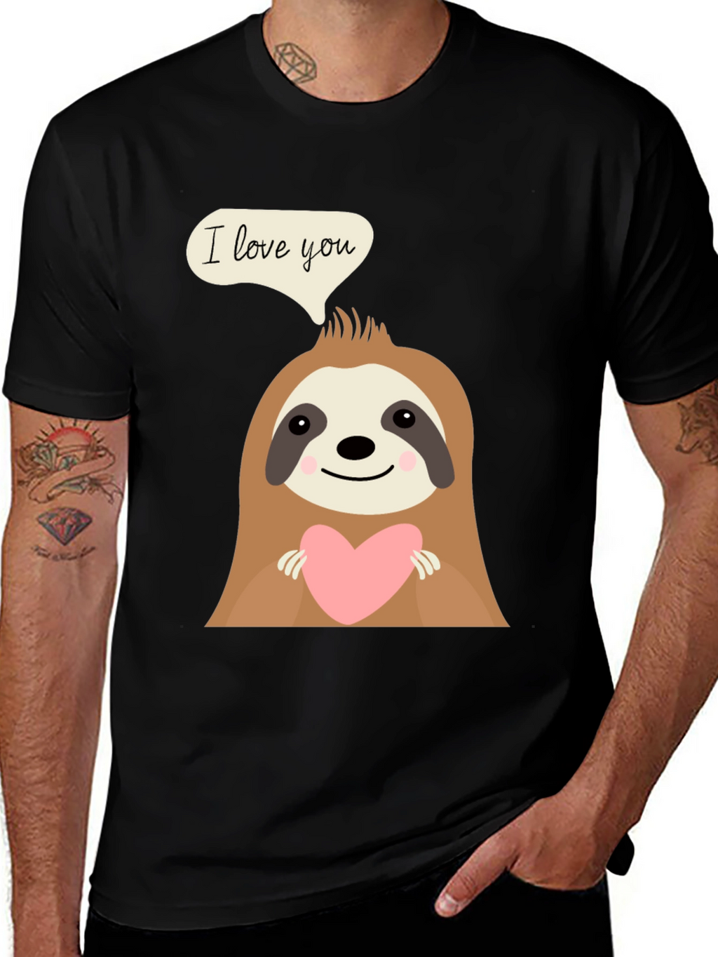 I Love You Sloth Graphic T-Shirt
