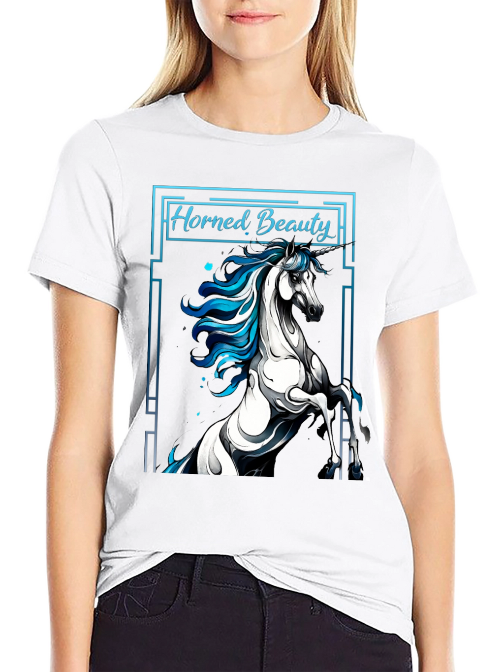 Horned Beauty Graphic Tee - Unisex Black T-Shirt