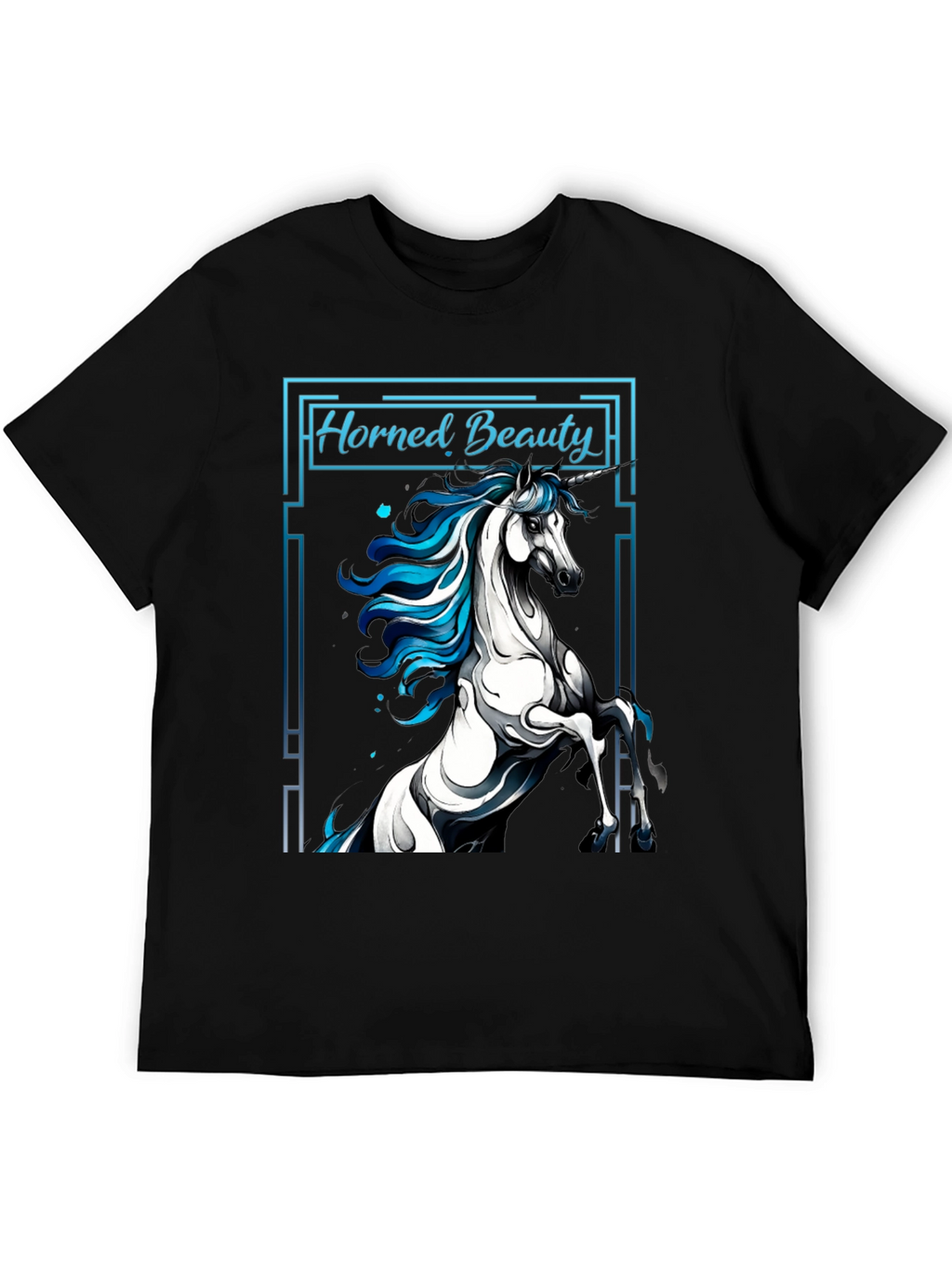 Horned Beauty Graphic Tee - Unisex Black T-Shirt