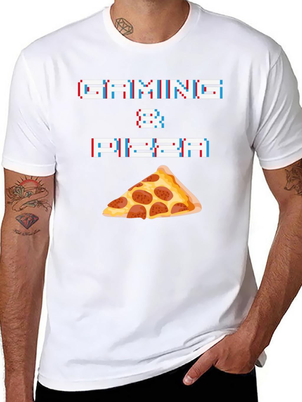 Gaming & Pizza Graphic T-Shirt - Gamer Foodie Tee