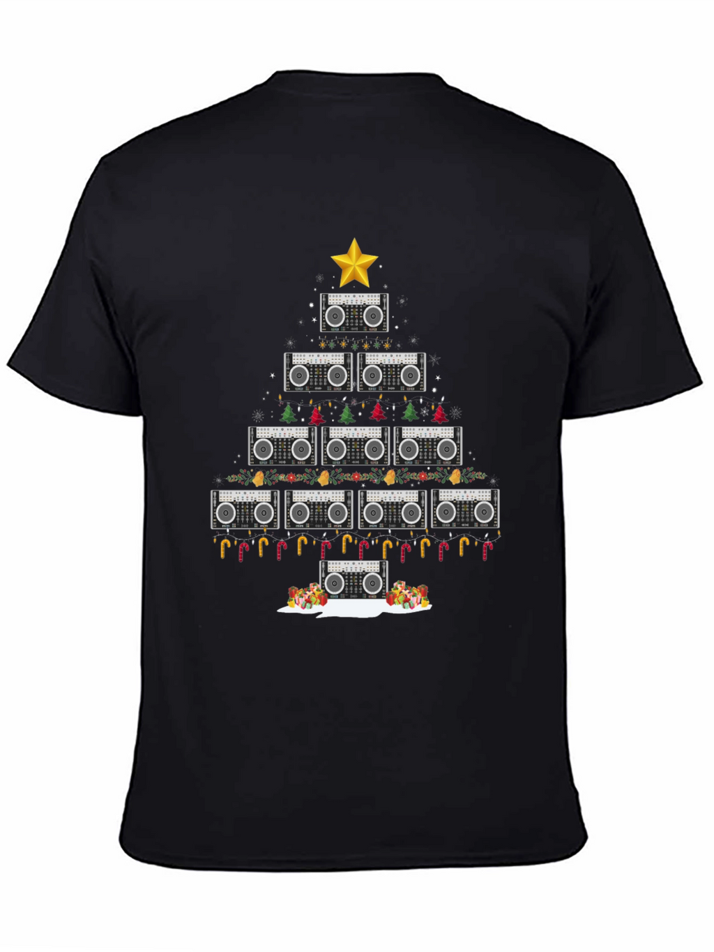 Retro Boombox Christmas Tree T-Shirt
