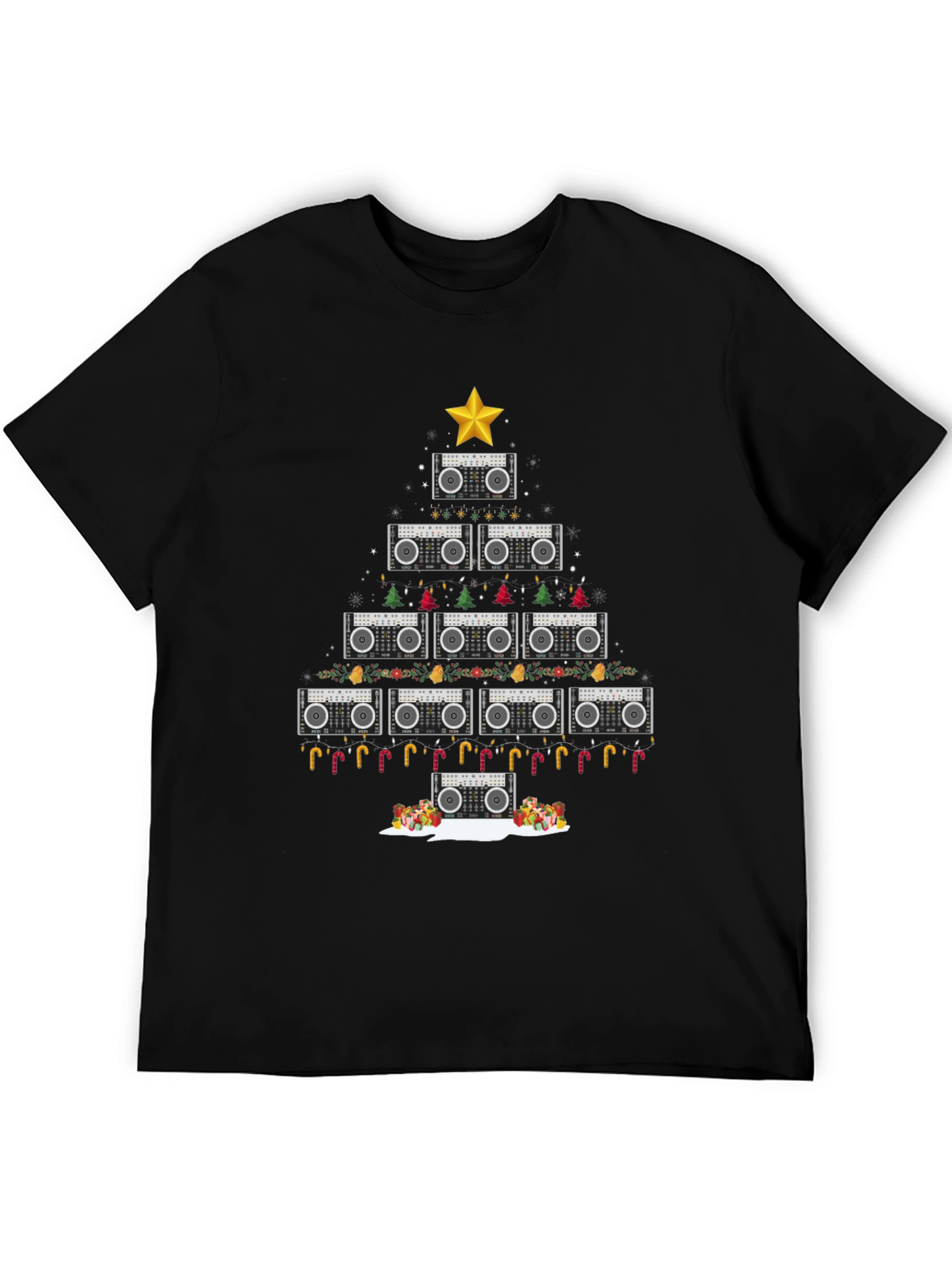 Retro Boombox Christmas Tree T-Shirt