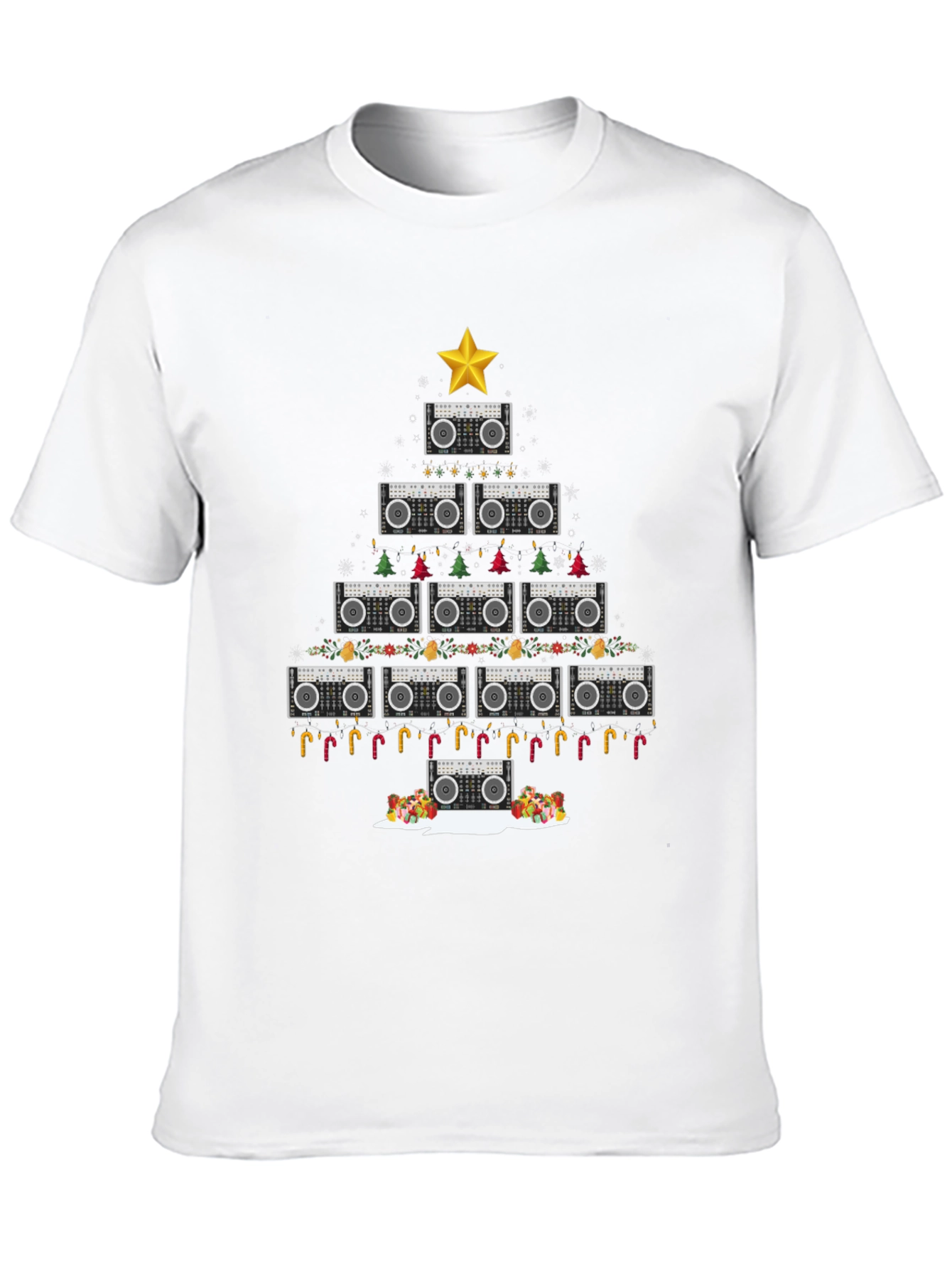 Retro Boombox Christmas Tree T-Shirt