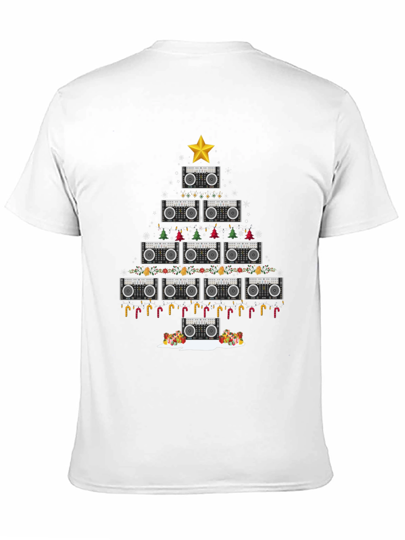 Retro Boombox Christmas Tree T-Shirt