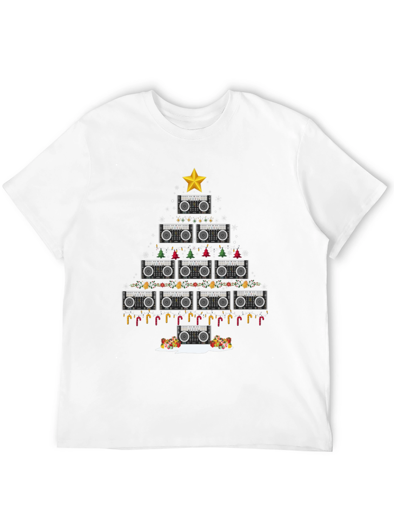 Retro Boombox Christmas Tree T-Shirt