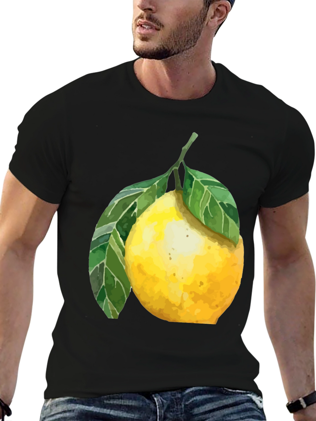 Lemon Graphic T-Shirt - Black Cotton Tee