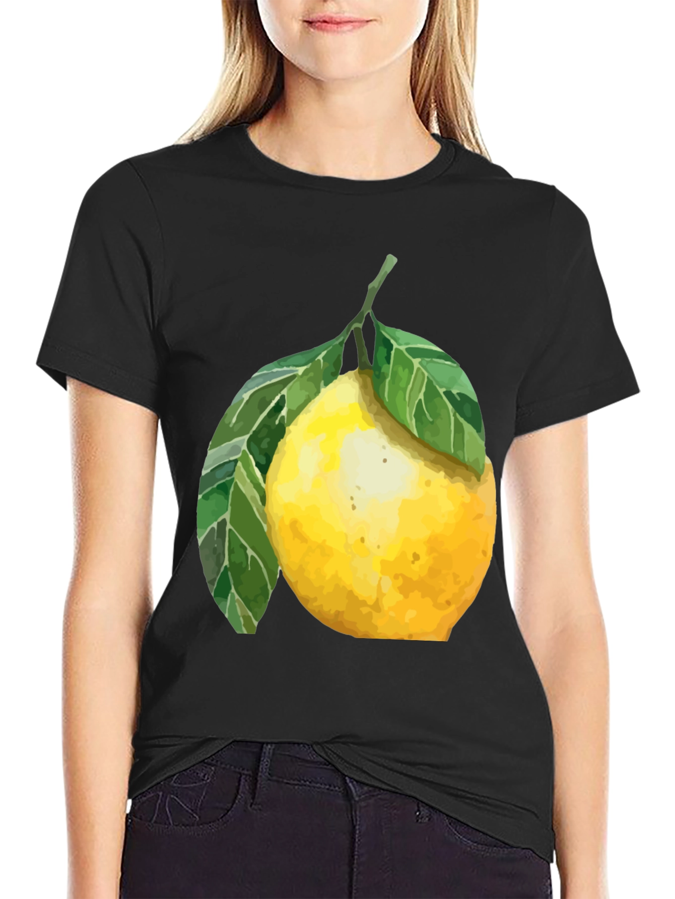 Lemon Graphic T-Shirt - Black Cotton Tee