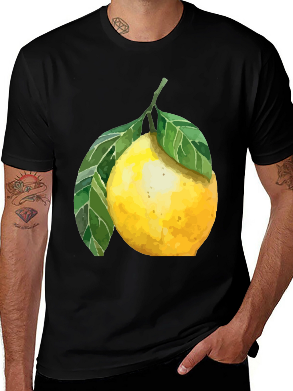 Lemon Graphic T-Shirt - Black Cotton Tee