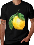 Lemon Graphic T-Shirt - Black Cotton Tee